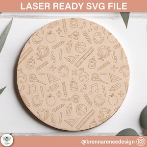 Padrão de pontuação de volta às aulas | Padrão SVG sem costura | Pontuação a laser SVG | Padrão para pontuação a laser | SVG a laser | Padrão escolar