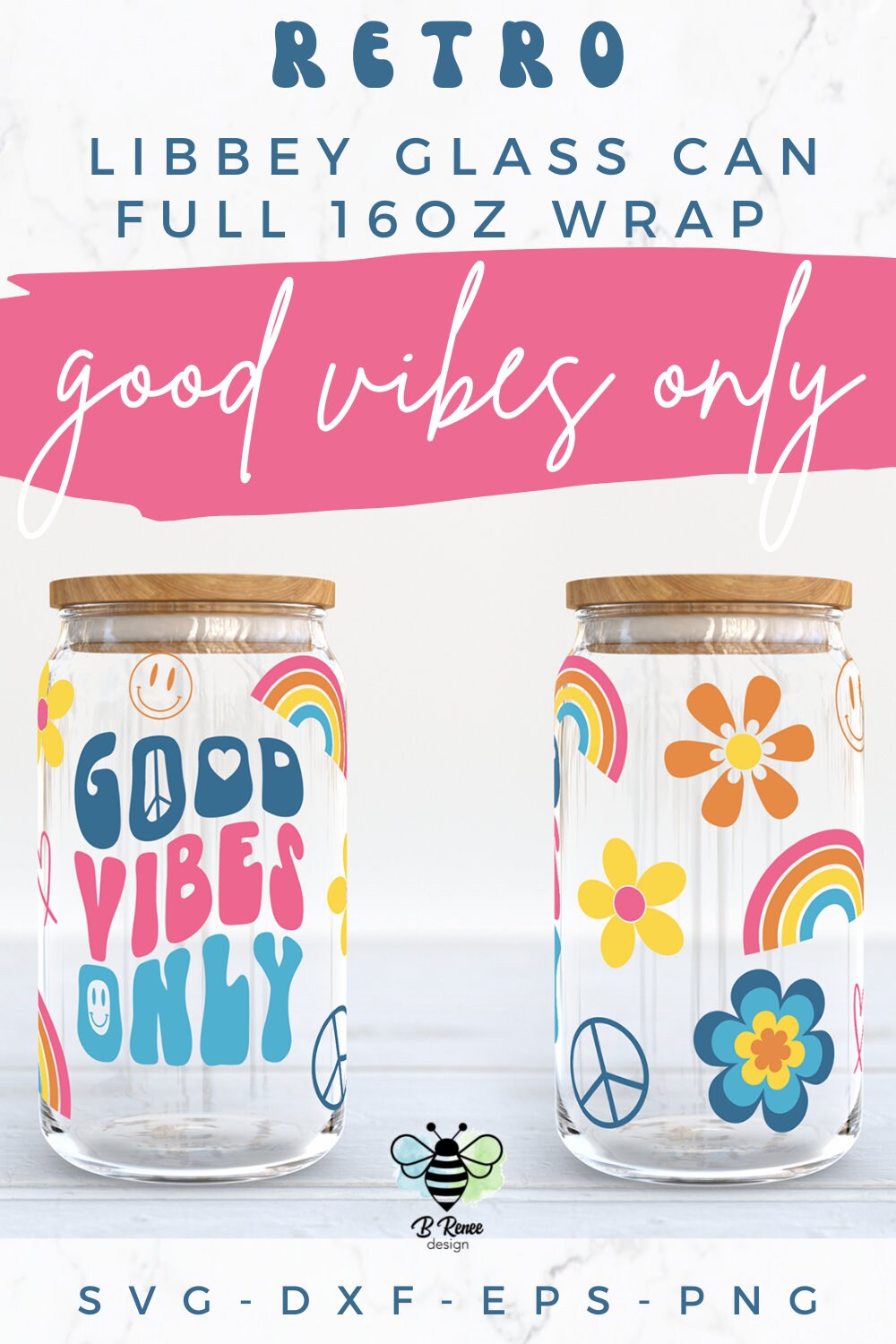 16 oz Sublimation Libbey Beer Glass Cup Large Peace Sign - Real Vibe  Creations