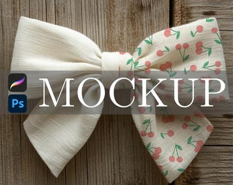 Farmhouse Hair Bow Mockup, Procreate & Photoshop Smart Object (Digital Download)