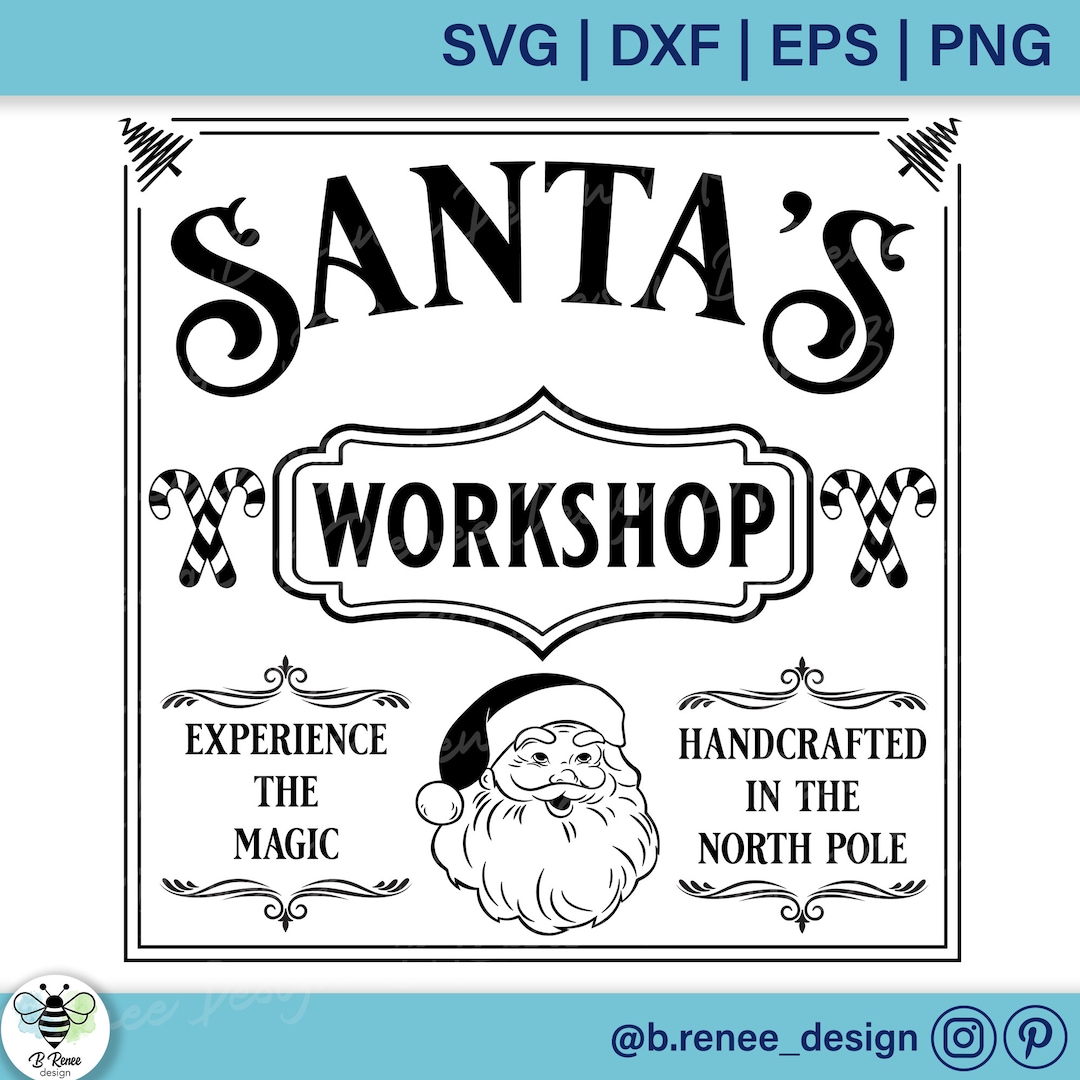 Santa's SVG Vintage Christmas Sign Santa SVG Farmhouse — free download
