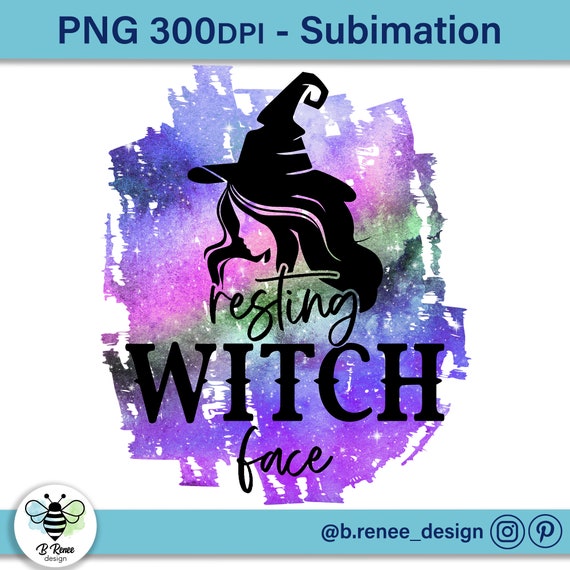 Resting Witch Face PNG: Funny Halloween Sublimation Design (Digital Download)