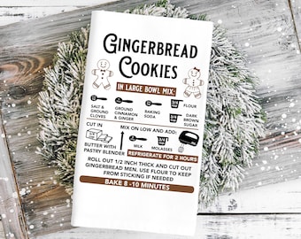 Recept voor peperkoekkoekje SVG: keukenhanddoek kerstbakken (digitale download)