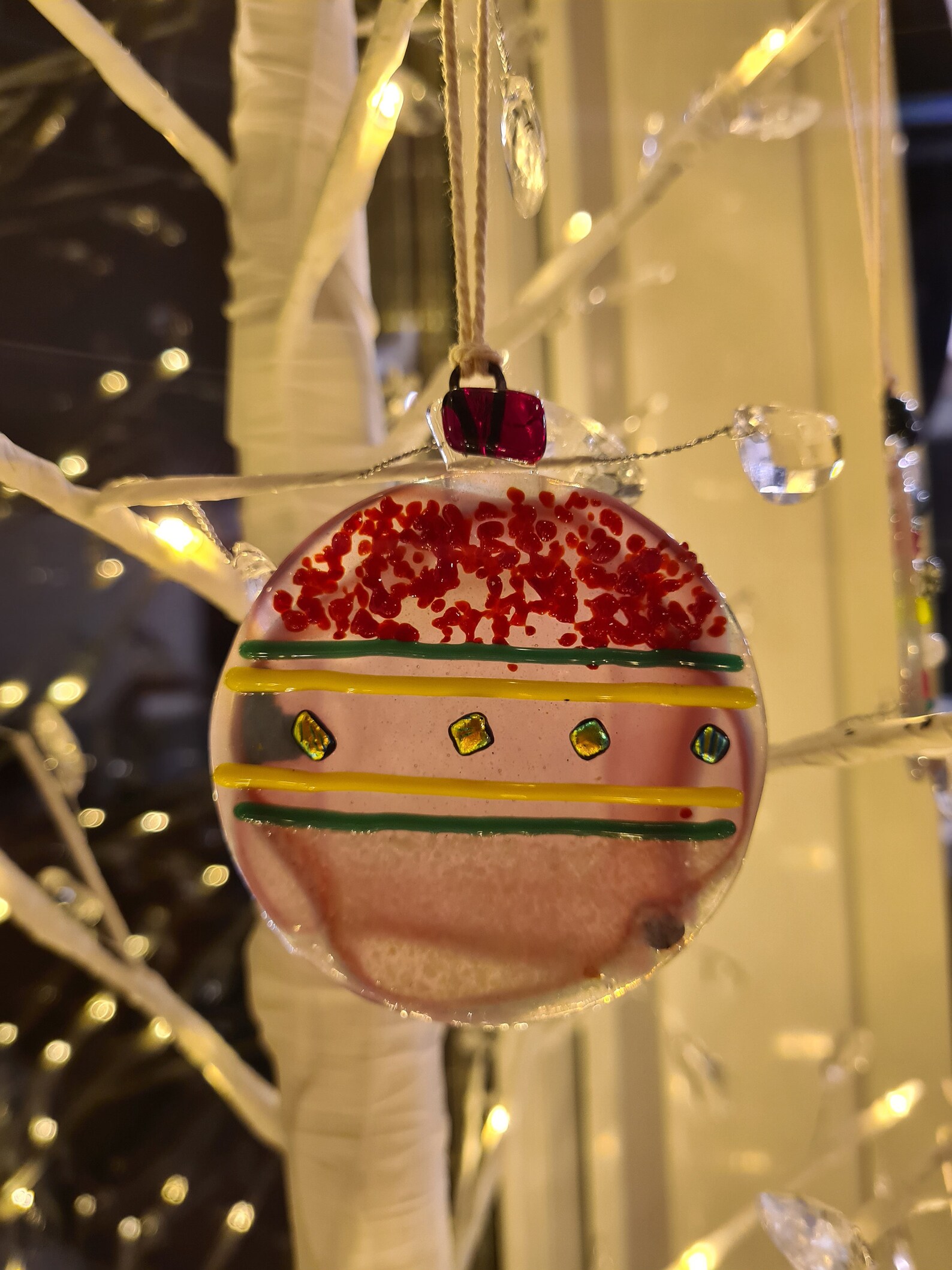 Handmade Fused Glass Bauble Ornament Christmas tree Etsy