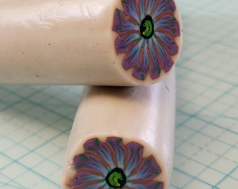 Polymer Clay Cane Flower Cane Purple Blue Flower Raw Unbaked Cane Jewellery Crockery Projects