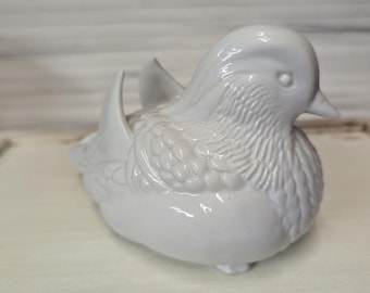 Vintage Japanese Porcelain Dove Stunning Glazed Large Décor Beautiful Ornament