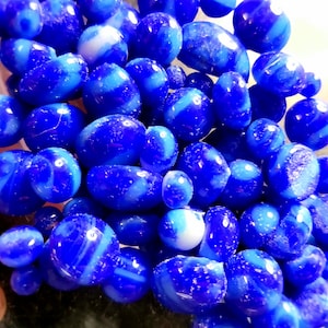 Cornflower Blue Bullseye Dots 90COE  25 grams Glass Flower Variable Cane Slices Scenes Floral Abstract Projects