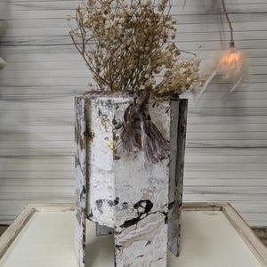 Upcycled Vase Recycling Uplifting  Paint Tin and Wood Upcycling Project Trash to Treasure
