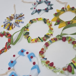 Fused Glass Christmas Wreath Decorations Handmade Christmas Tree Home Décor  Bespoke  Unique and Gorgeous Cornish Fused Glass Home Gifts