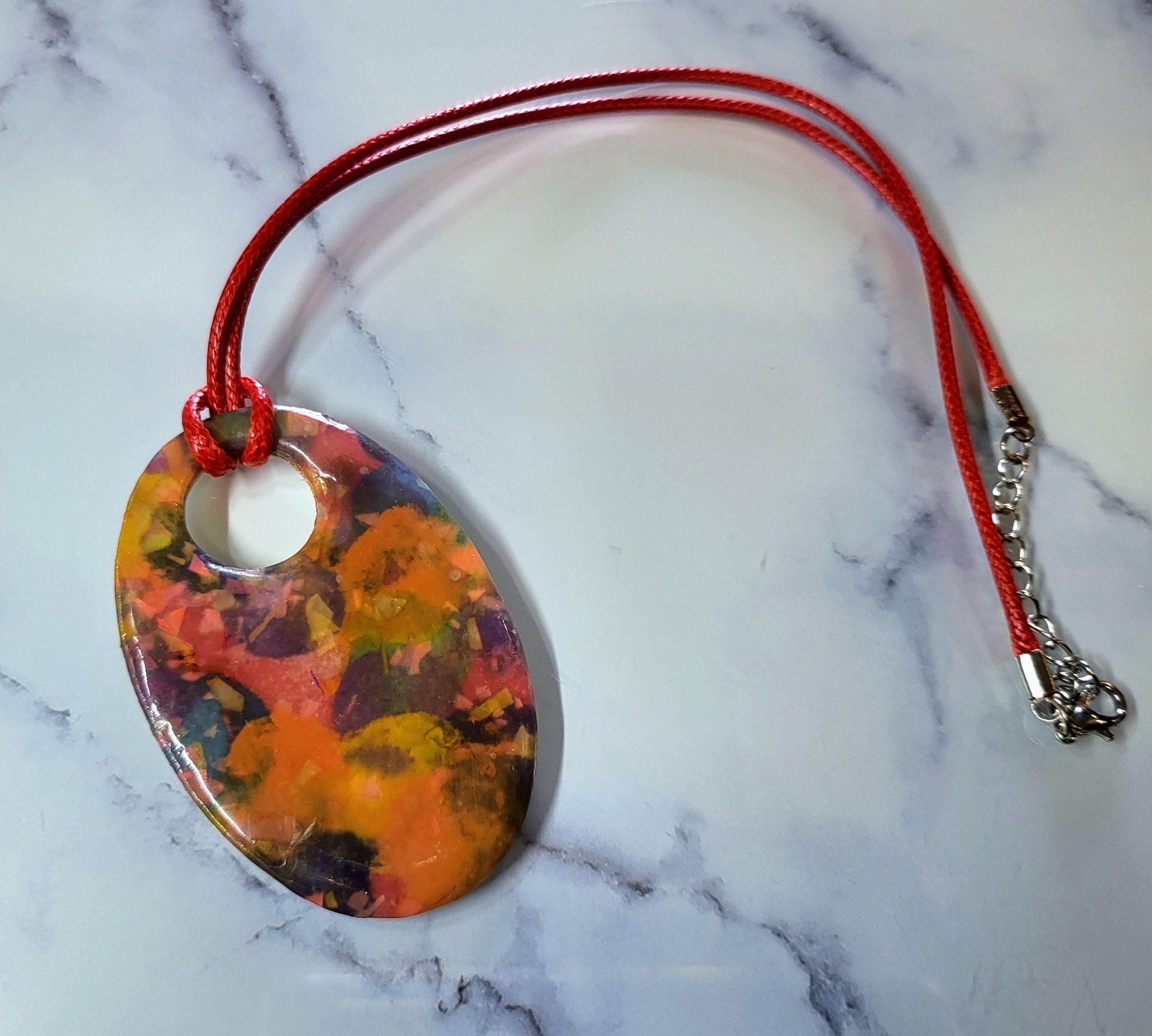 Abstract Pendant Polymer Clay Adult Fidget Busy Hands Necklace Handmade ...