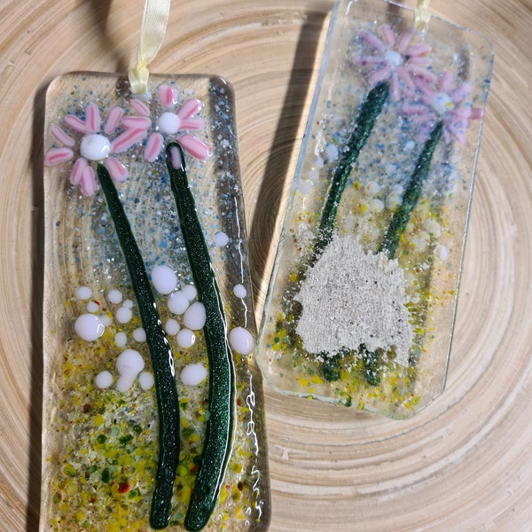 Ashes in Glass Suncatchers Floral Heart Cross  Love Token Sun Catcher Handmade Cornish Glass Home Décor  Gift Favour