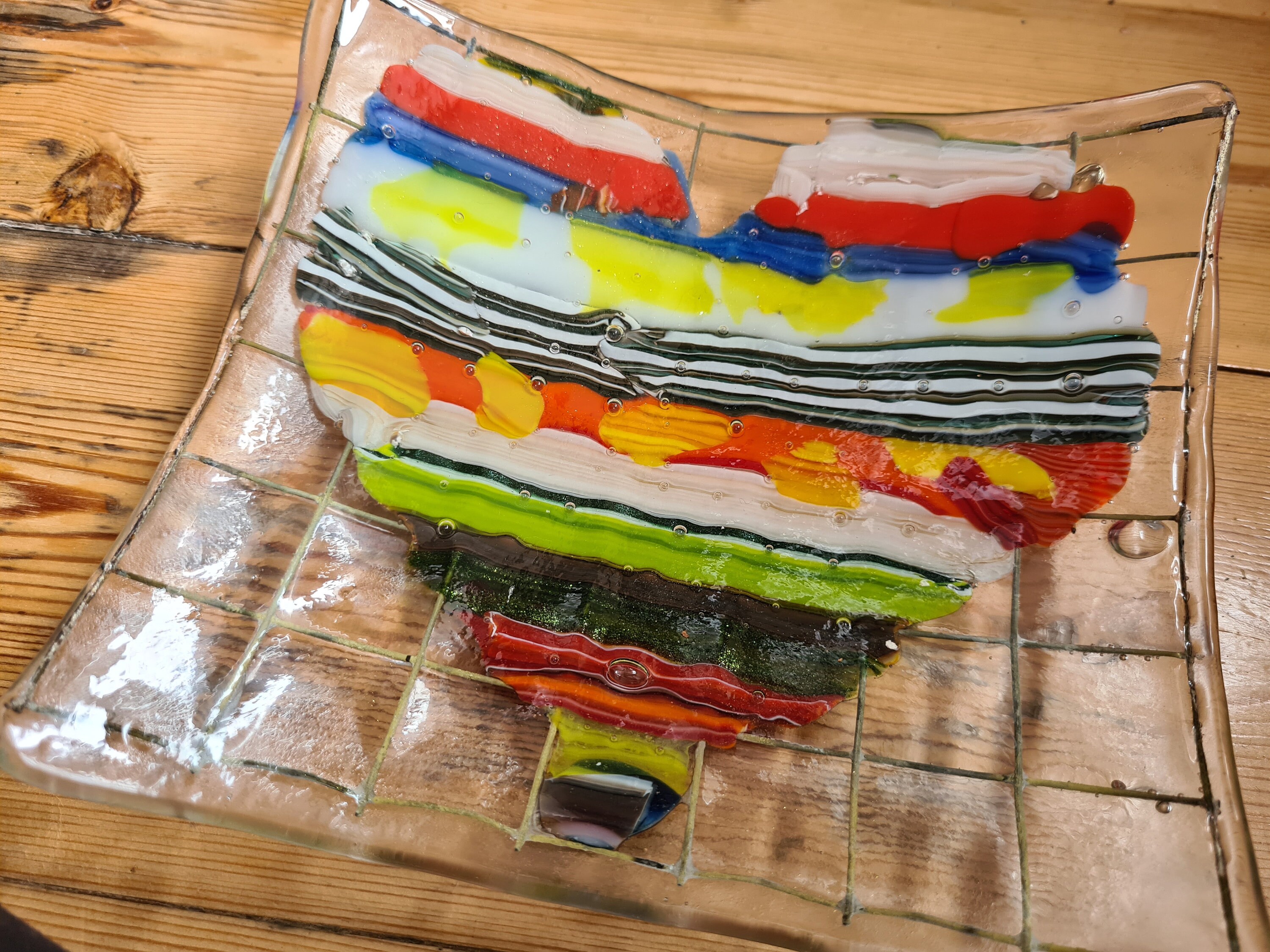 Fused Glass Heart Behind Bars Dish, Bowl, Handmade, Quirky Jewellery Bowl, Birthday, Valentine's Day, Anniversary, Wedding Unique Glass Gift