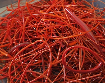 Rot Orange Vitrigraph Fusing Glass Stringers 90COE Bullseye Glas Mix Streaky 100gramm Florale Projekte Abstrakte Projekte
