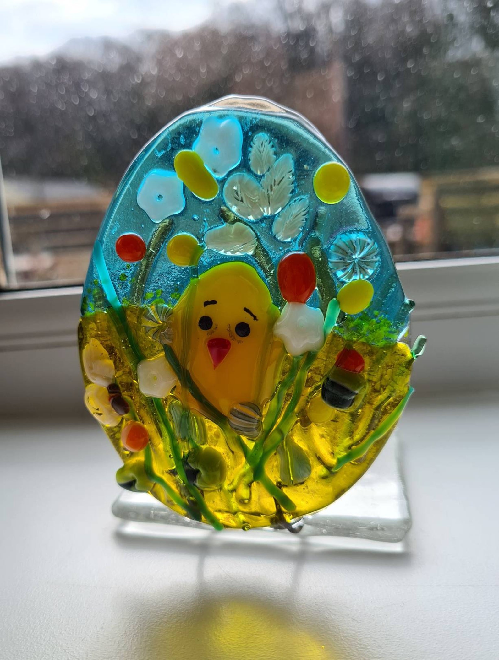 Easter Eggs Bunnies Handmade Fused Glass Decorations Etsy