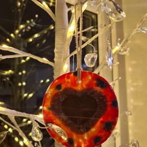 Handmade Fused Glass Bauble Ornament, Christmas tree Decoration Home decor, Bespoke, Unique and Gorgeous
