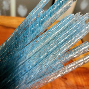 Vitrigraph Blue Hollow Twisted Cane, Multi Shades Mixed Twist Fused Glass 90COE Multi Cornish Glass 50 grams Multi Projects Abstract UK