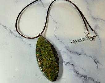 Nature Green Inspired Pendant Polymer Clay Adult Fidget Busy Hands Necklace Handmade DAK studio Marked & Certified