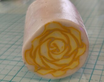 Polymer Clay Cane Rose Flower Cane Yellow Flower Raw Unbaked Cane Jewellery Crockery Projects