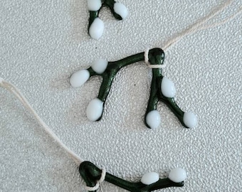 Verschmolzene Glas Mistelzweige hängende Weihnachtsdekoration Cornish Glass Art