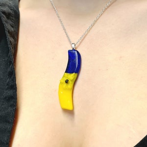 For Ukraine Fused Glass Pendant  Flag Sunflower Statement Support Sun Catcher Handmade Cornish Glass Made to Order Custom