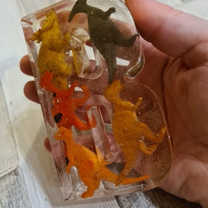 Letras de resina de dinosaurio 4.5 "XL hecho a pedido pesado, frase de nombre gran calidad regalo perfecto hecho a medida cumpleaños Baby Shower regalo en casa
