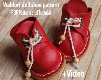 Waldorf doll shoe pattern. For 15" doll with foot length 6.5 cm (2.6")