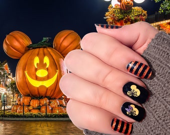 Not-So-Scary Halloween Nail wraps/ Halloween nail wraps / Disney Nails