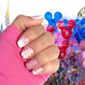 Light Pink Ever After Nail Wraps 100% Nail Polish Strips Nail Stickers Disney Nails