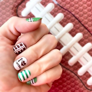 I Love Football Nail Wraps /Football Nail wraps