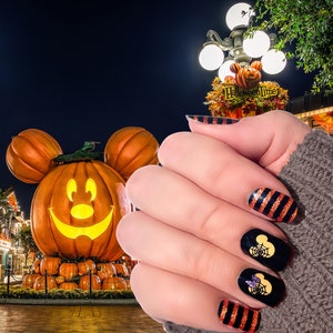 Not-So-Scary Halloween Nail wraps/ Halloween nail wraps / Disney Nails