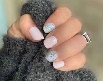 photo Light Pink Nails With Glitter light pink nail etsy