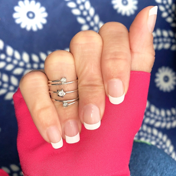 French Tips 2 (For Medium Nails) Nail wraps/ White and clear Nails / French manicure Nails