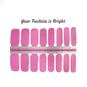 Your Fuchsia is Bright/ Pink Nail Wraps / Bright pink Nail Wraps/ Magenta pink nail wraps