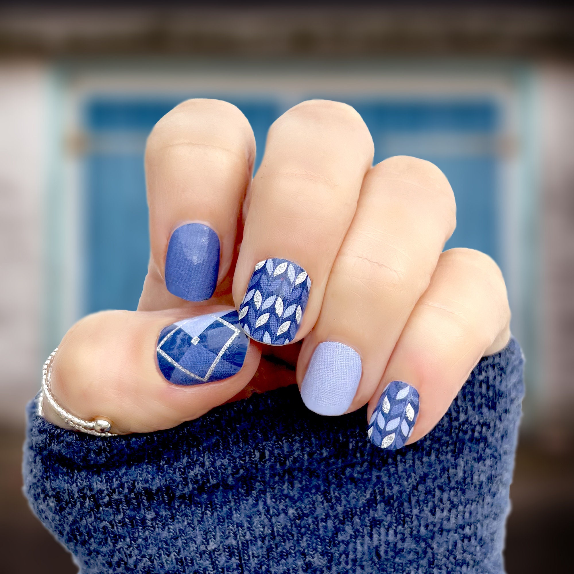 Sweater Weather Nail Wraps / Blue Nail Wraps - Etsy, image size:2000x2000