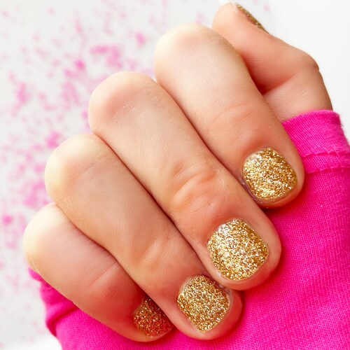 Kids Gold Glitter Nail Wraps Ages 5 10 Etsy