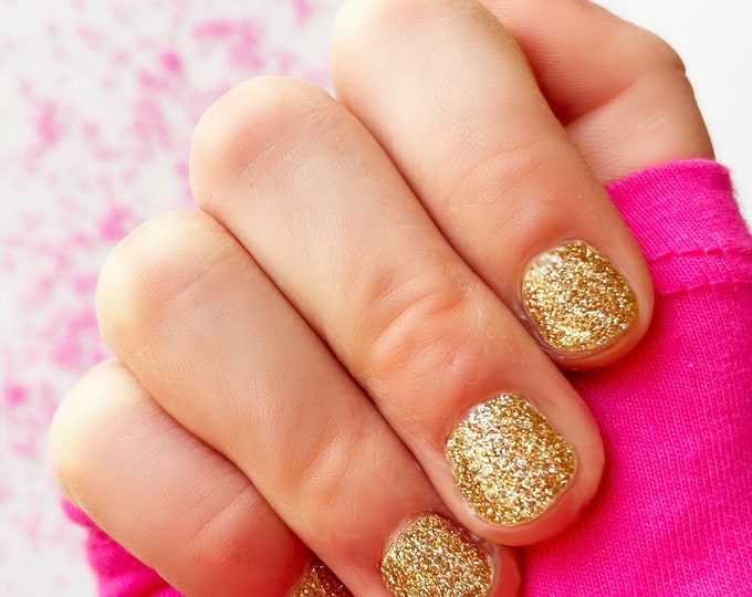 Kids Gold Glitter Nail Wraps ages 510 Etsy
