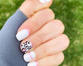 valentine nails pink nail wraps Nail wraps,toe nail wraps,leopard print