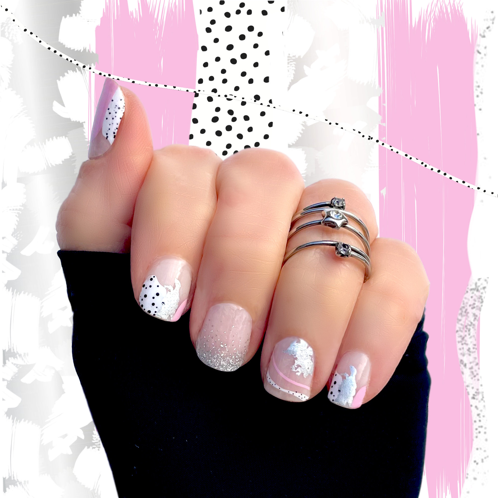 Pretty Please Nail Wraps / Pink Negative Space Nail Wraps - Etsy Denmark