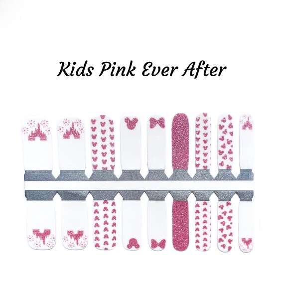 Kids Pink Ever After Nail Wraps Age 5 10 Disney Nail Wraps Etsy