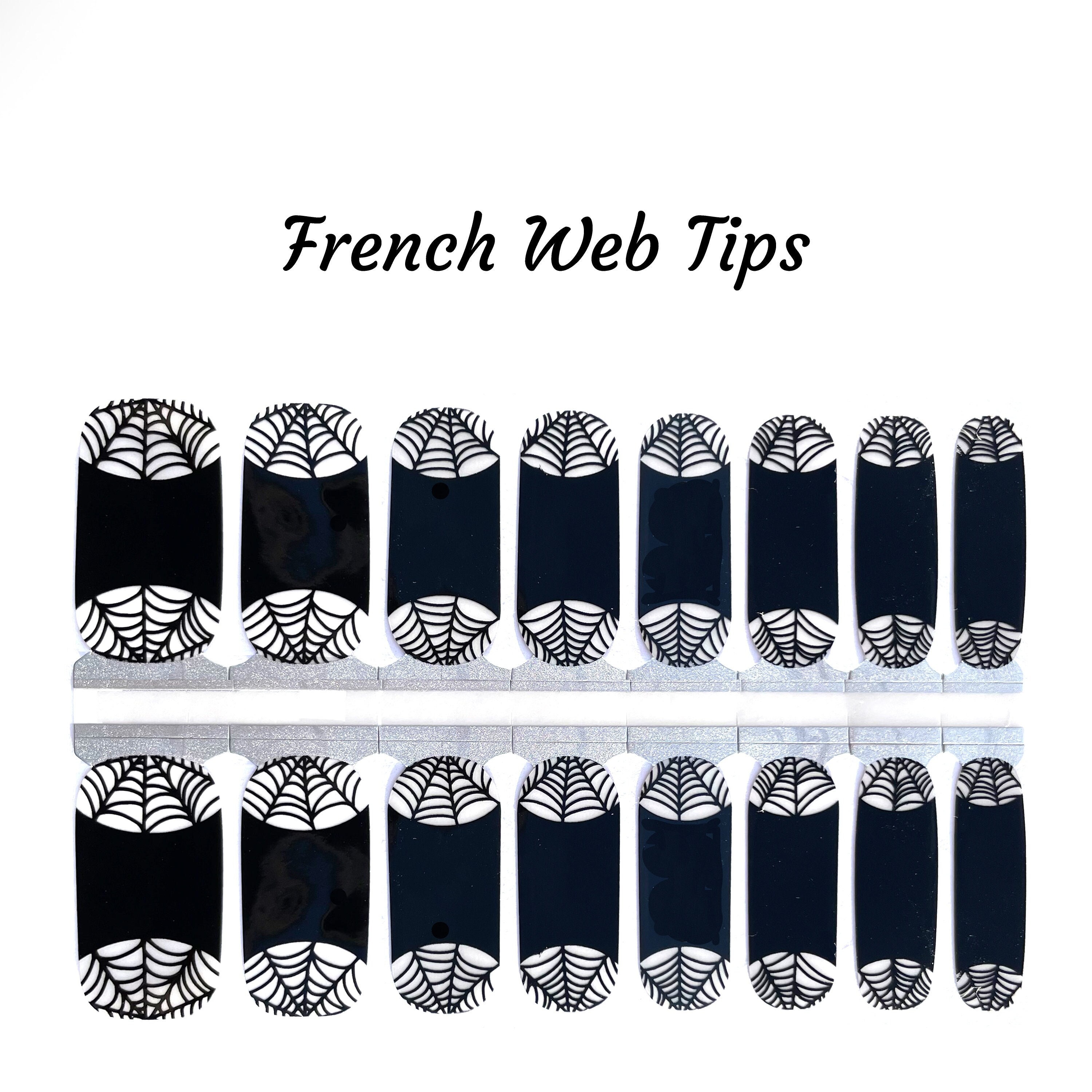 French Web Tips Nail Wraps/ Black French Nails / French - Etsy French Web Tips Nail Wraps/ Black French Nails / French - Etsy