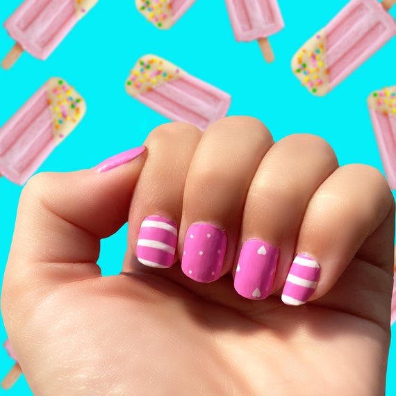 Kids Pinkalicious Herz (alter 5-10) / Kids Pink Nail Wraps - Etsy.de