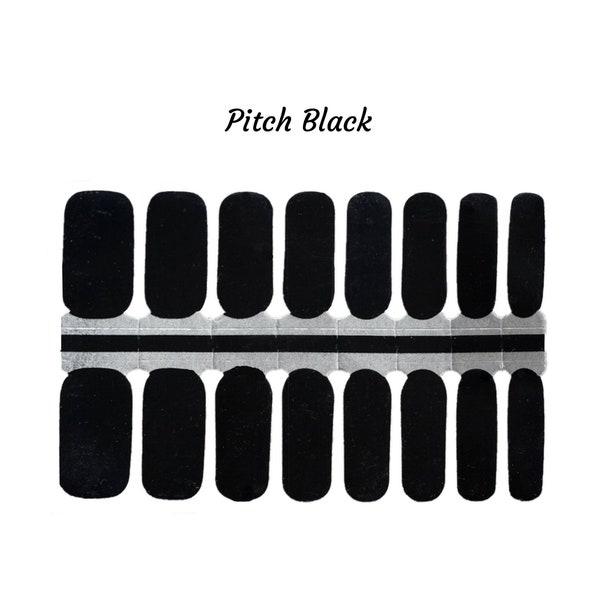 Pitch Black Nail Wraps / Solid Black Nail Wraps