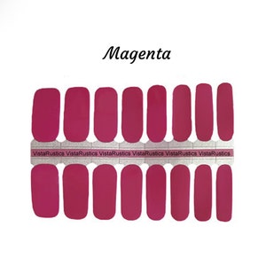 Magenta Nail Wraps / Bright pink Nail Wraps/ Magenta pink nail wraps