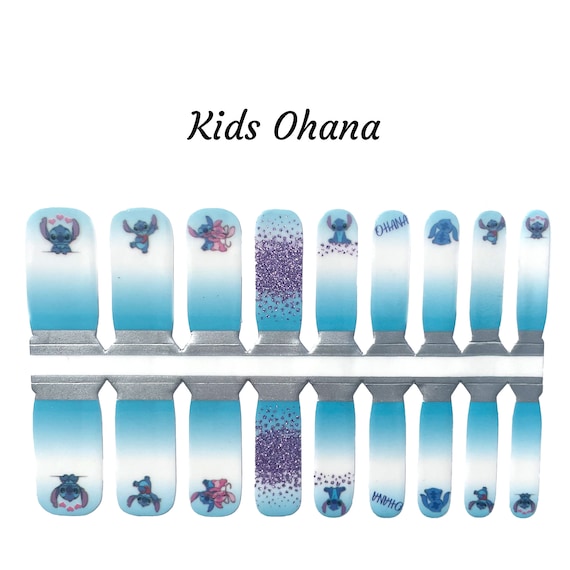 ÖHana nail Kids Ohana Nail Wraps (age 5-10) /stitch Nail Wraps / Mommy