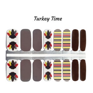 Turkey Time Nail Wraps / Thanksgiving nail wraps image 3