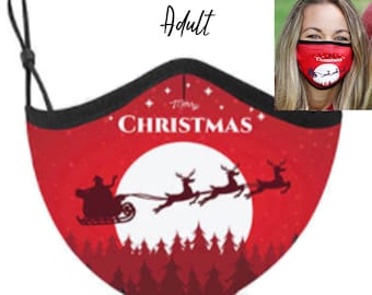 Adult & Youth Red Christmas Face Masks / Ultra Breathable / Face mask