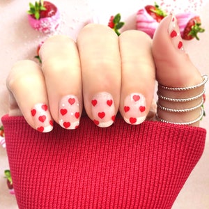 Heart Breaker Nail Wraps / Valentine Nails /Transparent parts