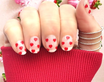 Heart Breaker Nail Wraps / Valentine Nails / Przezroczyste części