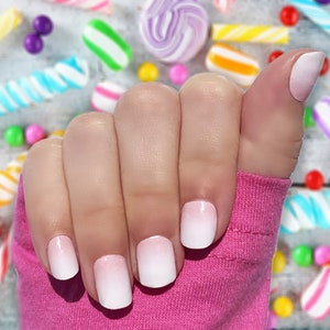 Kids Pink & White Ombre (alter 5-10) / Pink Nail Wraps