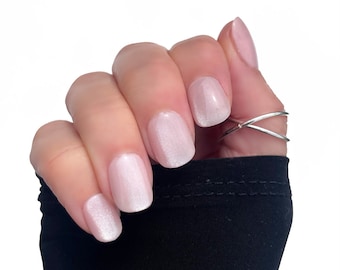 30 piezas de uñas a presión -Ojo de gato rosa claro