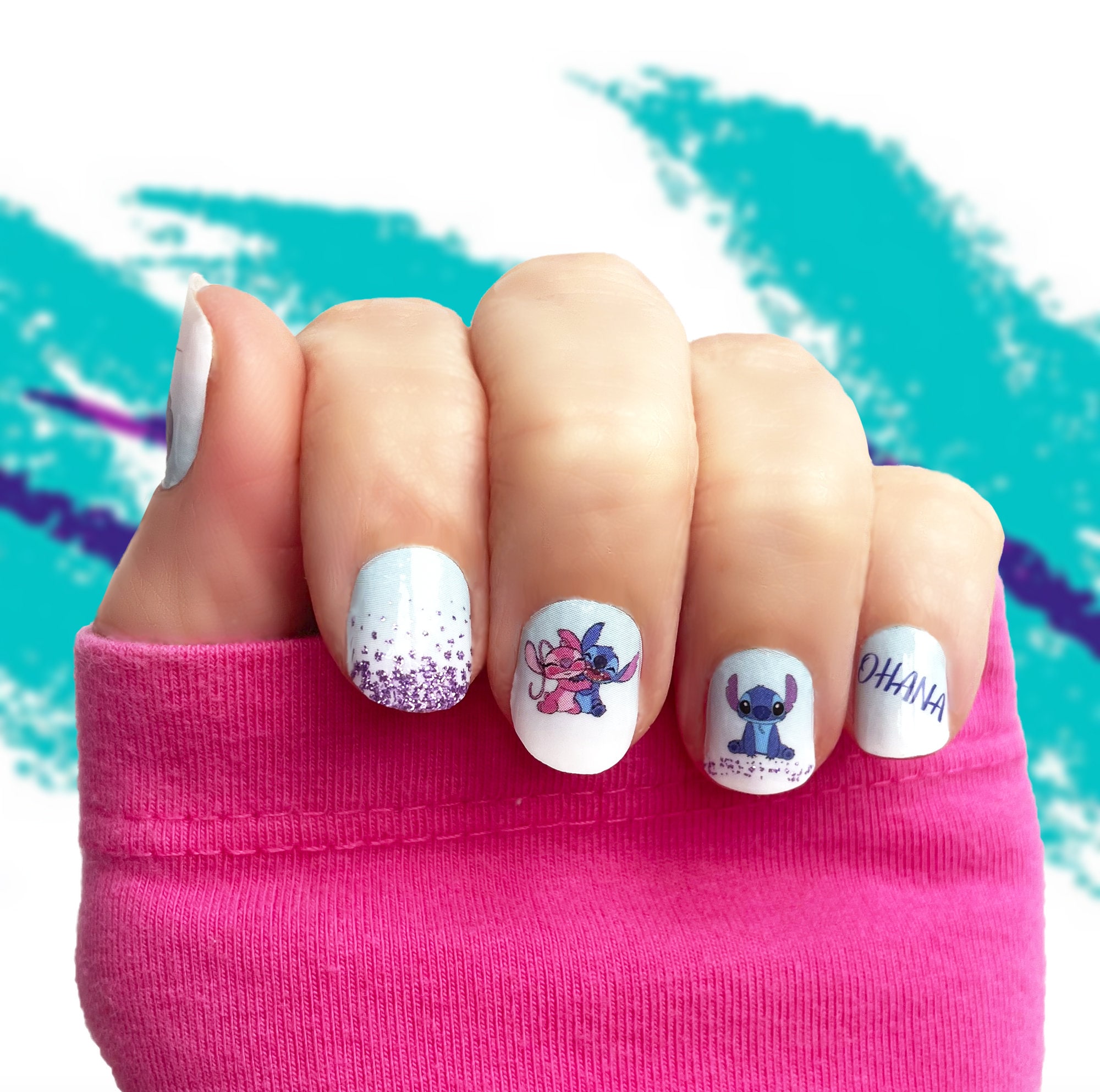 custom, Makeup, Disney Lilo Stitch Nail Art Decals